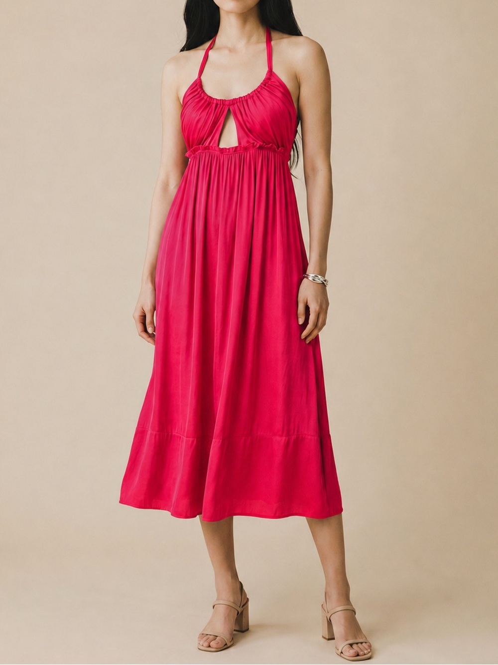 J. Crew Collection Halter Cutout Dress in Featherweight Satin size 18